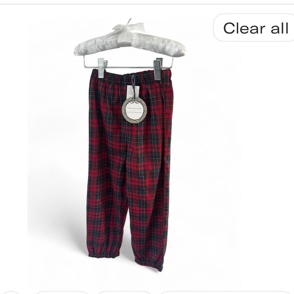 NWT Edgehill Collection Size 6  Red and Black Plaid Kids Pants